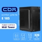 CBR PCC-ATX-E185-WPSU Корпус ATX Miditower E185,  без БП,  2*USB 2.0,  HD Audio+Mic,  Black