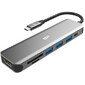 Silicon Power Boost SU20 Док станция  SD / microSD / 3XUSB 3.2 / TypeC / HDMI,  Алюминий