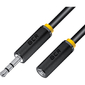 GCR Удлинитель аудио 2.0m jack 3, 5mm / jack 3, 5mm черный,  желтая окантовка,  ультрагибкий,  M / F,  экран,  стерео,  GCR-50593