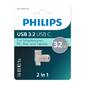 Флеш накопитель 32Gb PHILIPS 2-in-1 USB 3.2 USB C,  OTG,  USB 3.2 / Type-C,  Металл,  100 MB / s