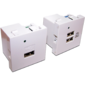 Модуль USB-зарядки,  2 порта,  без шторки,  2.1A / 5V,  45x45,  белый