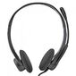 Гарнитура Logitech PC960 |981-000100| черная,  USB,  поворотный микрофон,  пульт управления на кабеле,  |981-000100| кабель 2.4м