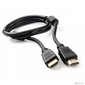 Кабель HDMI Cablexpert CCF2-HDMI4-1M,  19M / 19M,  v2.0,  медь,  позол.разъемы,  экран,  2 фер.кольца,  1м,  черный,  пакет