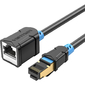 Патч-корд удлинитель Vention прямой SSTP cat.6,  RJ45 - 3м. Черный