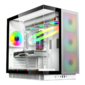 Корпус для ПК ACD Phantom 100 ATX,  Type-C + 2XUSB3.0+HD audio combo,  4X120mm ARGB fans+Remote control,  See View case,  TG,  Aluminum.