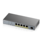 Zyxel GS1350-6HP,  4xGE PoE+,  1xGE PoE++  (802.3bt),  1xSFP,  бюджет PoE 60 Вт,  дальность передачи питания до 250 м,  автоперезагрузка PoE-портов,  повышенная защита от перенапряжений