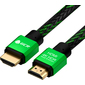 GCR Кабель 1.5m HDMI 2.0,  BICOLOR нейлон,  AL корпус зеленый,  HDR 4:2:2,  Ultra HD,  4K 60 fps 60Hz / 5K*30Hz,  3D,  AUDIO,  18.0 Гбит / с,  28AWG. GCR-52161