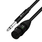 GCR Кабель 1.5m микрофонный stereo jack 6, 35mm  /  XLR,  M / F,  черный,  AL case черный,   GCR-53357