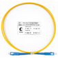 Комм. шнур оптический Cabeus Tight Buffer,  Simplex SC / SC,  OS2 9 / 125,  LSZH,  1м,  Ø 2мм,  синий хвостовик,  цвет: жёлтый