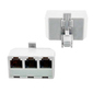 GCR Телефонный разветвитель RJ-11 6p4c,  штекер на 3 гнезда,  M / 3xAF,  белый,  GA-RJ11-T-3