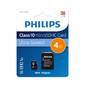 Флеш карта microSD 4GB PHILIPS microSDHC Class 10  (SD адаптер)