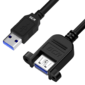 GCR Удлинитель 1.0m USB 3.0,  AM / AF крепление под винт,  черный,  GCR-52918