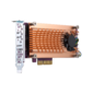 QNAP QM2-2S-220A Dual M.2 22110 / 2280 SATA SSD expansion card  (PCIe Gen2 x2),  Low-profile bracket pre-loaded,  Low-profile flat and Full-height are bundled  (shorter version to support TVS-x82 / TS-x77 PCIe slot 2 & slot 3)