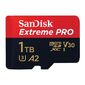Карта памяти SanDisk Extreme Pro microSD UHS I Card 1TB for 4K Video on Smartphones,  Action Cams & Drones 200MB / s Read,  140MB / s Write,  Lifetime Warranty