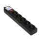 Surge protector Power Cube 1.9m for conn. to UPS (C14) 5 outlets,  10A black / graffite