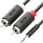 GCR Кабель-переходник аудио 12.5m jack 3, 5mm  /  2 х RCA ,  черный,  M / M,  GCR-51729