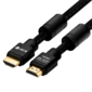 GCR Кабель 10.0m HDMI версия 2.0,  HDR 4:2:0,  Ultra HD,  4K 60 fps 60Hz / 5K*30Hz,  3D,  AUDIO,  18.0 Гбит / с,  28 / 28 AWG,  OD7.8mm,  тройной экран,  черный нейлон,  AL корпус черный,  фер.кольца,  GCR-53191