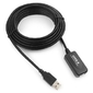 Cablexpert UAE016-BLACK Кабель удлинит. USB 2.0 активный AM / AF,  4.8м,  черный,  пакет
