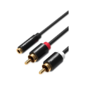Кабель Vention аудио Jack 3, 5 mm F / 2RCA M - 1м Черный
