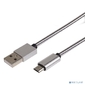 Rexant  (18-4241) USB кабель microUSB,  шнур в металлической оплетке,  серебристый