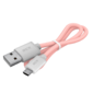 GCR Кабель 3A 1.0m MicroUSB,  быстрая зарядка,  розовый нейлон,  GCR-51689