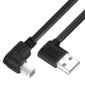 GCR Кабель 1.0m USB 2.0,  AM угловой левый / BM угловой левый,  черный,  28 / 28 AWG,  экран,  армированный,  морозостойкий,  GCR-52515