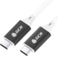 GCR Кабель USB 3.1 Type C-С  1.0m белый,  100W / 20V / 5A,  M / M,  TPE,  AL сase черный,  белый ПВХ,  экран,  армированный,  GCR-50866