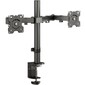 Кронштейн для 2-х мониторов ONKRON /  10-24" макс. 100*100,  струбцина,  наклон -85?+15? поворот 360?,  вылет от основания 0-385мм,  макс. вертик. перемещение 200-340мм,  макс. нагрузка 2х9кг