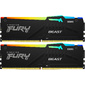 Оперативная память Kingston DDR5 FURY Beast Black DDR5 32Gb  (kit 2x16Gb),  5200Mhz,  [KF552C36BBEAK2-32] CL36,  с радиатором