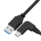 GCR Кабель интерфейсный USB 3.0  (USB 3.2 Gen 1) Type C 2.0m,  АМ  /  CM угловой,  5 Гбит / с,  черный,  GCR-54709