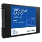 Твердотельный накопитель /  WD SSD Blue,  2.0TB,  2.5" 7mm,  SATA3,  R / W 560 / 530MB / s,  IOPs 95 000 / 84 000,  TBW 500,  DWPD 0.1  (12 мес.)