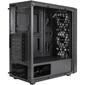 Exegate EX292859RUS Корпус Miditower ExeGate EVO-8243  (ATX,  без БП,  2*USB+1*USB3.0,  черный,  3 вент. с RGB подсветкой,  боковая панель - закаленное стекло)