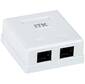ITK Настенная информационная розетка RJ45 8P8C,  кат.6 UTP,  2-порта,  белая