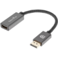 Кабель-переходник DP --> HDMI-F 0.2m ,  серый металлик,  оплетка,  4K@60Hz,  Telecom  (TA560)