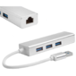 Greenconnect USB 3.0 Хаб на 3 порта + 10 / 100Mbps Ethernet Network  (GCR-AP05) metall