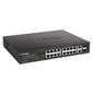 Коммутатор D-Link Unmanaged Switch 16x100Base-TX PoE,  2xCombo 1000Base-T / SFP,  PoE Budget 247W,  Long-range PoE up to 250m,  metal case