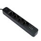 Гарнизон Сетевой фильтр 2.0 EPS-4-U3-B-2 Мультипорт,  4р,  10А,  3xUSB,  2м,  ур.защиты 2+,  черный,  пакет  (21446)