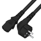 GCR Кабель питания 1.5m,  Евровилка угловая - С13,  3*0, 5mm,  черный,  GCR-54368
