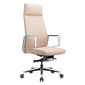 Кресло руководителя Бюрократ _JONS / BEIGE бежевый кожа крестовина алюминий