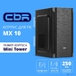 CBR PCC-MATX-MX10-450W2 Корпус mATX Minitower MX10,  c БП PSU-ATX450-08EC  (450W / 80mm),  2*USB 2.0,  HD Audio+Mic,  Black