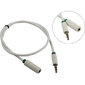 Greenconnect Удлинитель аудио 0.5m jack 3, 5mm / jack 3, 5mm белый,  зеленая окантовка,  ультрагибкий,  28AWG,  M / F,  Premium GCR-STM1662-0.5m,  экран,  стерео