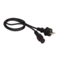 Шнур питания с блокировкой C13-Schuko прямая,  3х0.75,  220В,  10А,  черный,  1 метр