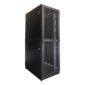 Шкаф телекоммуникационный напольный 42U  (600  1000) дверь перфорированная,  задние двойные перф.,  цвет черный