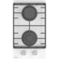 Варочная панель газовая,  30 см,  2 конфорки: экономичная конфорка  (0, 9 кВт),  экспресс-конфорка  (2, 9 кВт),  газ-контроль,  электроподжиг,  белое высокопрочное закаленное стекло,  чугунные решетки,  поворотные переключатели,  комплект форсунок-переходников на балонный газ,   290х515х120 мм.