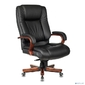 Кресло руководителя Бюрократ T-9925WALNUT / BLACK черный кожа крестовина дерево  (1215691)