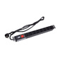 PDU 8 розеток C13 с LED выключателем, 1U,  шнур 2м вилка нем.стандарт