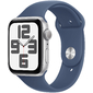 Apple Watch SE  (2024) 44mm Silver Aluminium Case with Denim Sport Band - M / L  (MXER3ZP / A)