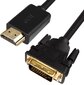 Greenconnect Кабель HDMI-DVI 0.5m черный,  OD7.3mm,  28 / 28 AWG,  позолоченные контакты,  19pin AM  /  24+1M AM double link,  тройной экран (GCR-HD2DVI1-0.5m)