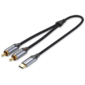 Переходник-разветвитель Vention гибкий USB-C M / 2RCA M - 1.5м