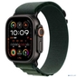Apple Watch Ultra 2  (2024) 49mm Black Titanium Case with Dark Green Alpine Loop - Medium  (MX4R3)